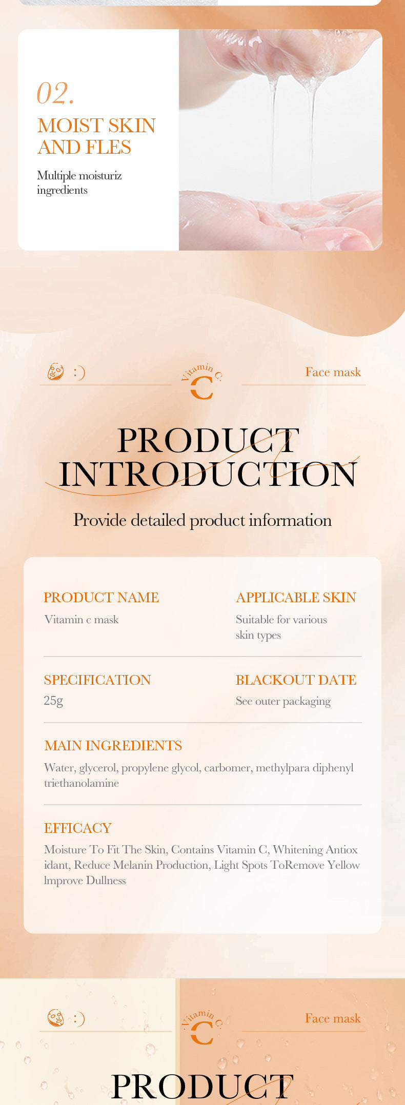 Mask25g BIOAOUA Dimension C Retinol Hydrating Moisturizing Mask Sheet Pack  Wholesale