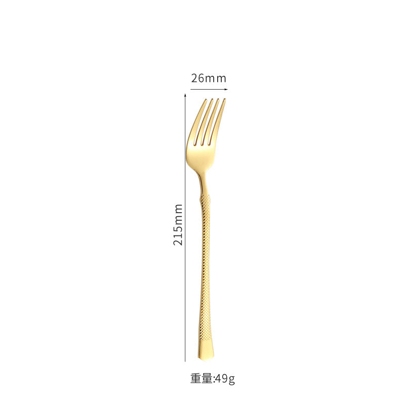 201Stainless steel tableware hotel high-end cutlery set24Set of Restaurant Star Point Steak Knife and Fork Set