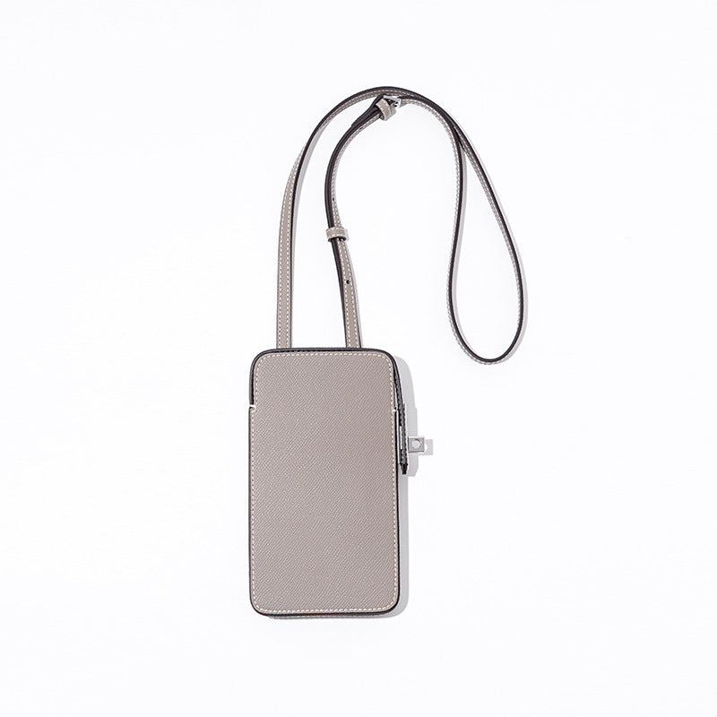 New Fashion Versatile Lock Buckle Phone Bag Solid Color Palm Print Box Bag Simple Mini Crossbody Bag for Women