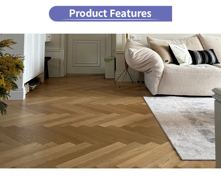 Customizable 12mm Herringbone Oak Engineered Flooring for Modern Homes Commercial Outdoor Use UV Lacquer Surface Finish