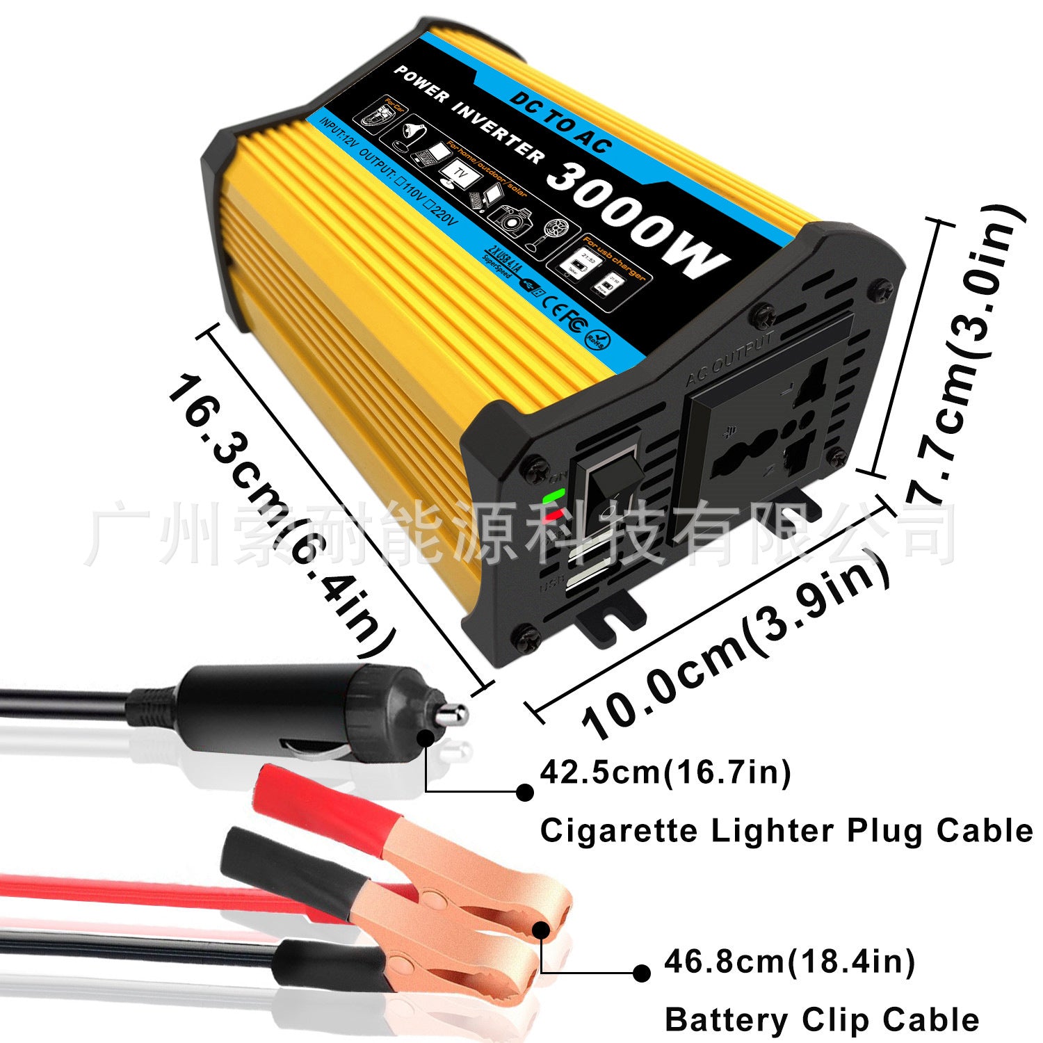 Car Small Electrical Appliances Car Converter Inverter300W Dc12V Transfer Communication110V/220V Double USB Mouth