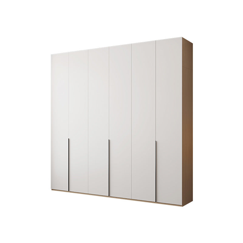 Solid Wood Wardrobe for Home Bedroom Modern Simple Particle Board Cabinet Six-Door Segmented Coat Wardrobe Thickened Cabinet Body