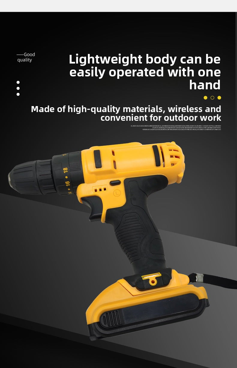 Wholesale Rechargeable Cordless Drill Lithium Battery Hand Drill Multifunctional Electric Screwdriver Pistol Drill Electric Screwdriver Factory Direct Sale