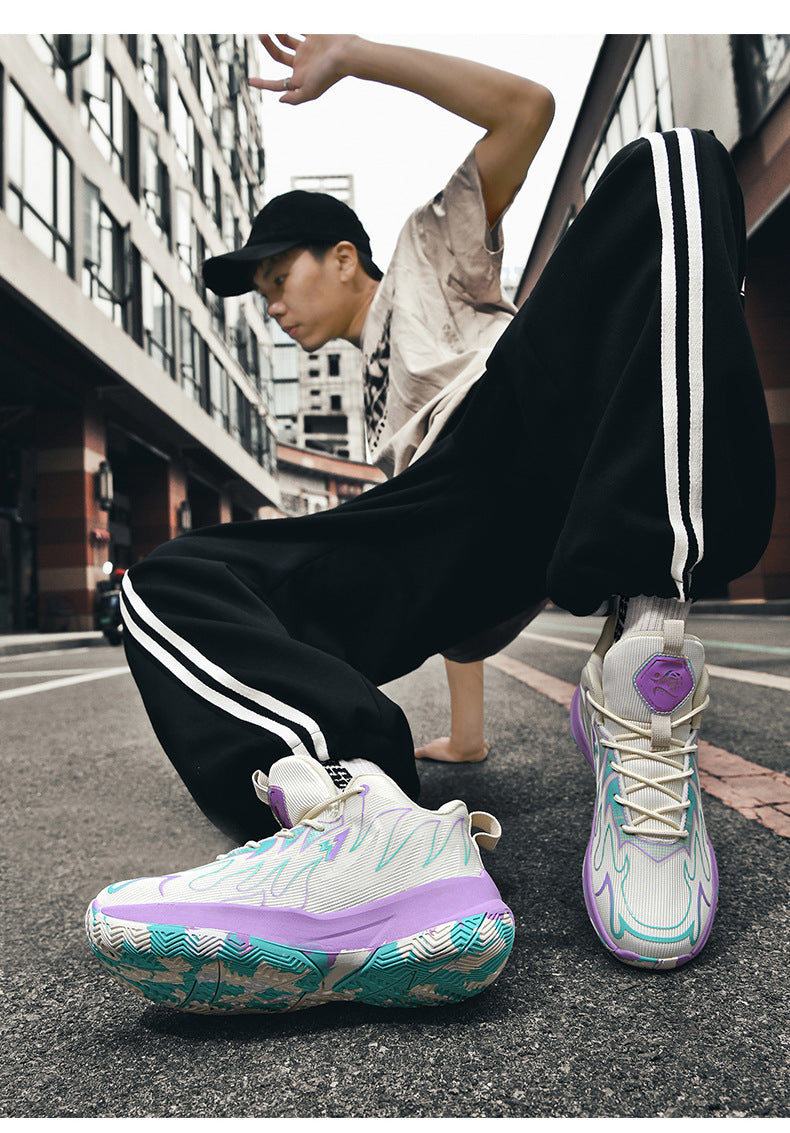 Basketball shoes for men and women, mesh breathable, non-slip, wear-resistant, shock-absorbing sneakers for students and teenagers, professional training sports shoes