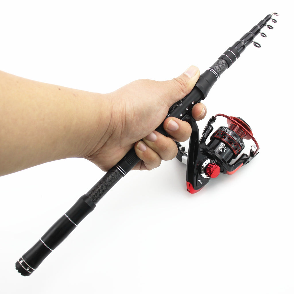 2.1Miluya Rod Set Ultra Short Telescopic Fishing Rod Spinning Reel Combo Amazon FBA Overseas Warehouse Fishing Gear