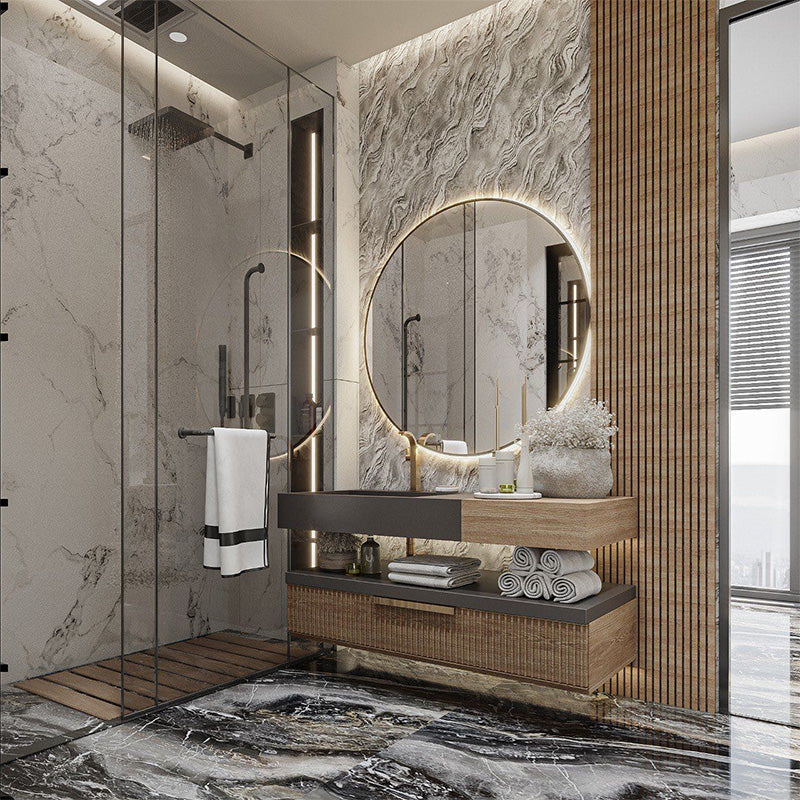 Solid Wood Bathroom Furniture European Antique Bathroom Vanity Cabinets