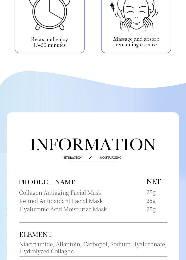 BIOAOUA Hyaluronic Acid Moisturizing Mask Moisturizing Brightening Hydrating Mask Skin Care Products Genuine Wholesale