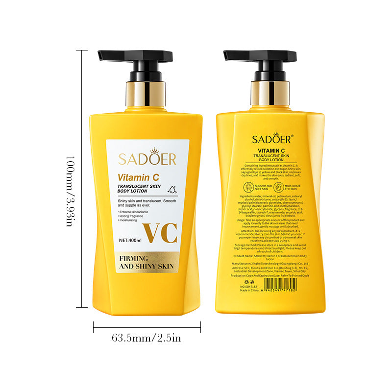 All English Vitamins C Translucent Body Lotion SADOER Moisturizing Body Lotion  Wholesale