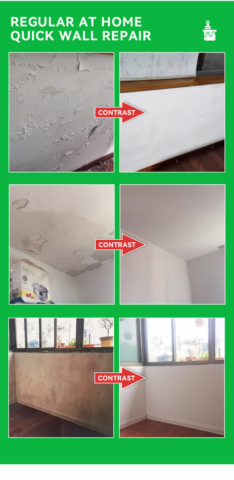 baolisi Home Wall Repair Paste Wall Nail Hole Crack Peeling Repair Paste Waterproof and Mildew Resistant White Putty Powder