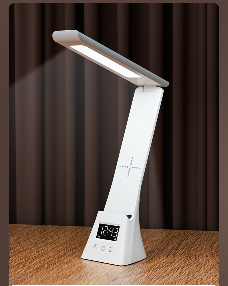 Desk Lamp for Students with Clock Alarm Creative Desktop Reading Lamp Dimmable Color Adjustable Student Dormitory Lamp
