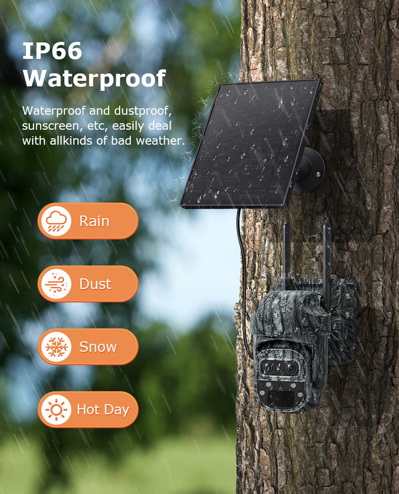 Exclusive Supply600Wan HD Night Vision Camera Low Power Consumption4G Solar Camouflage Camera12Zoom
