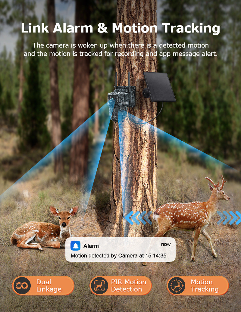 Private Model4G Solar camera dual lens dual view6MP HD Outdoor Camouflage Surveillance Camera
