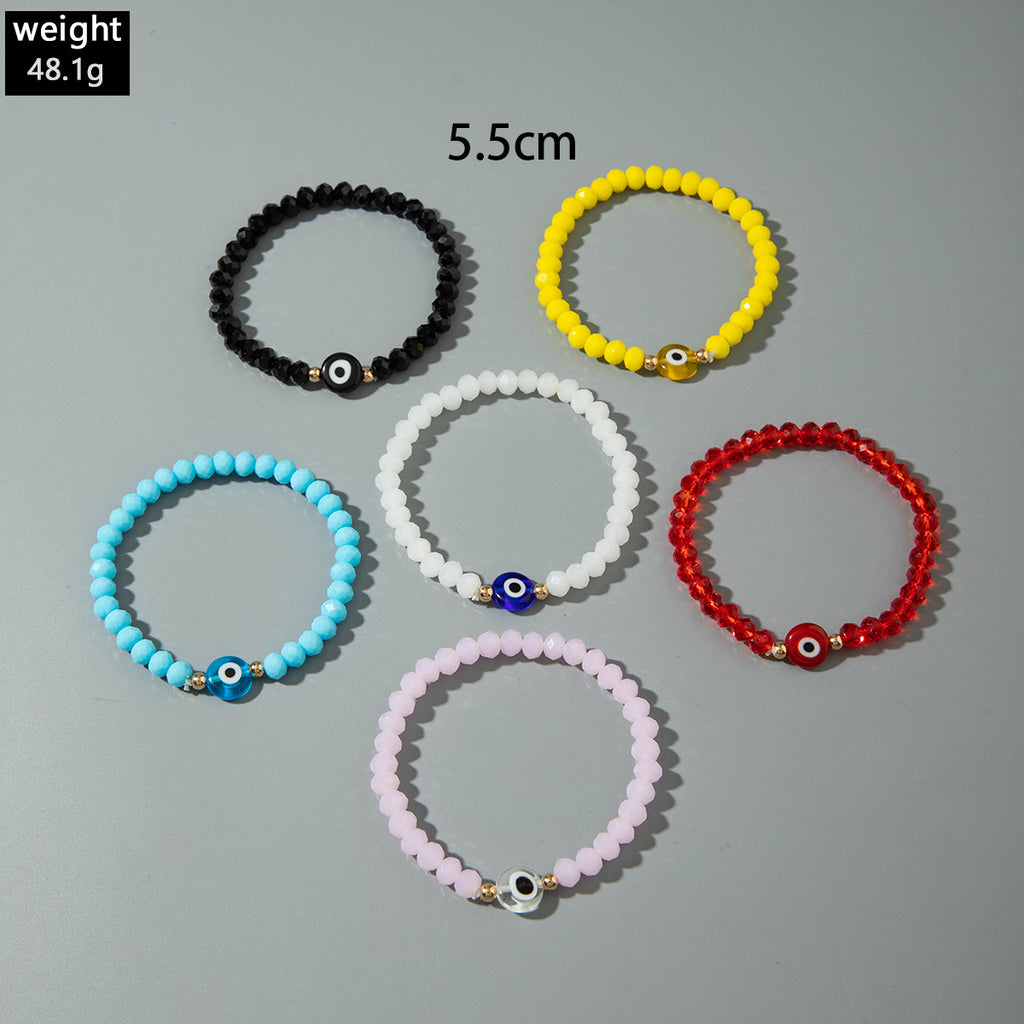 European and American Style Bracelet Colorful Devil's Eye Beaded Bracelet Simple Glass Eye Bracelet Wholesale