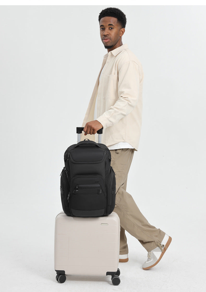 OZUKO Business Backpack Men's Computer Backpack Waterproof Large Capacity Commuting Simple High-end School Bag