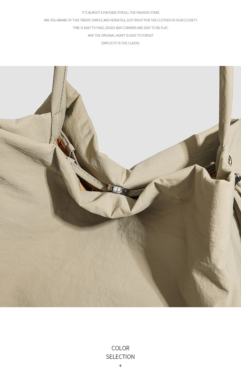 Oxford Cloth Workwear Korean Style Large Capacity Totes Idle Style Solid Color Leisure Class Commuter Shoulder Bag Bags