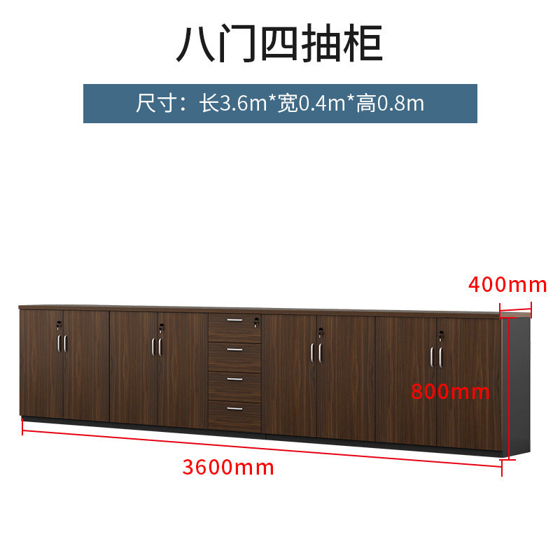 Office File Cabinet with Lock, Low Cabinet, Storage Cabinet, Floor-standing Wooden Office Partition Cabinet for Staff