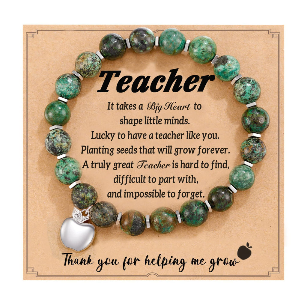 Teacher's Day Apple Pendant Bracelet Graduation Season Gift Lapis Lazuli Heart Pink Zebra Purple Agate Graduation Season Bracelet
