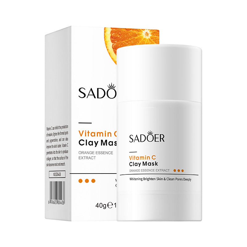 Solid Face Mask40g SADOER Vitamin C Aloe Vera Mugwort Cleansing Mud Mask  Wholesale
