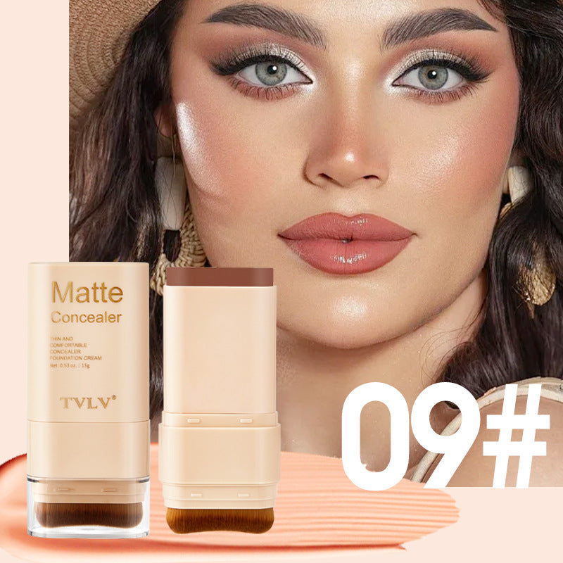 TK Specialized Flawless Dual-Head Eraser Foundation Stick Water Glossy Skin Concealer Long-Lasting with Brush Head Hydrating Makeup Remover