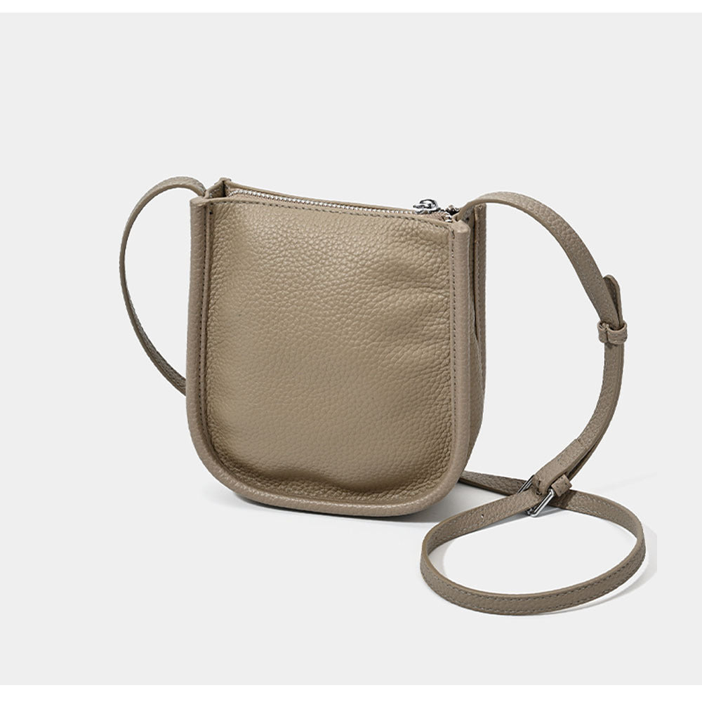 Genuine Leather Phone Bag Niche Fashion Small Bag for Women High-end Casual Simple Versatile Portable Shoulder Crossbody Bag