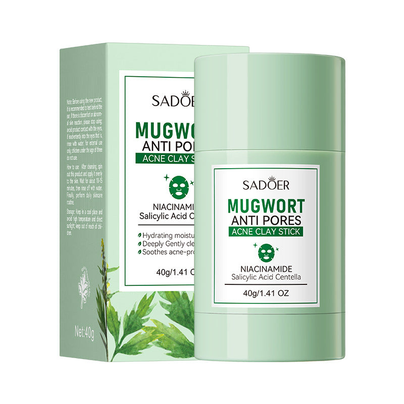 Solid Face Mask40g SADOER Vitamin C Aloe Vera Mugwort Cleansing Mud Mask  Wholesale