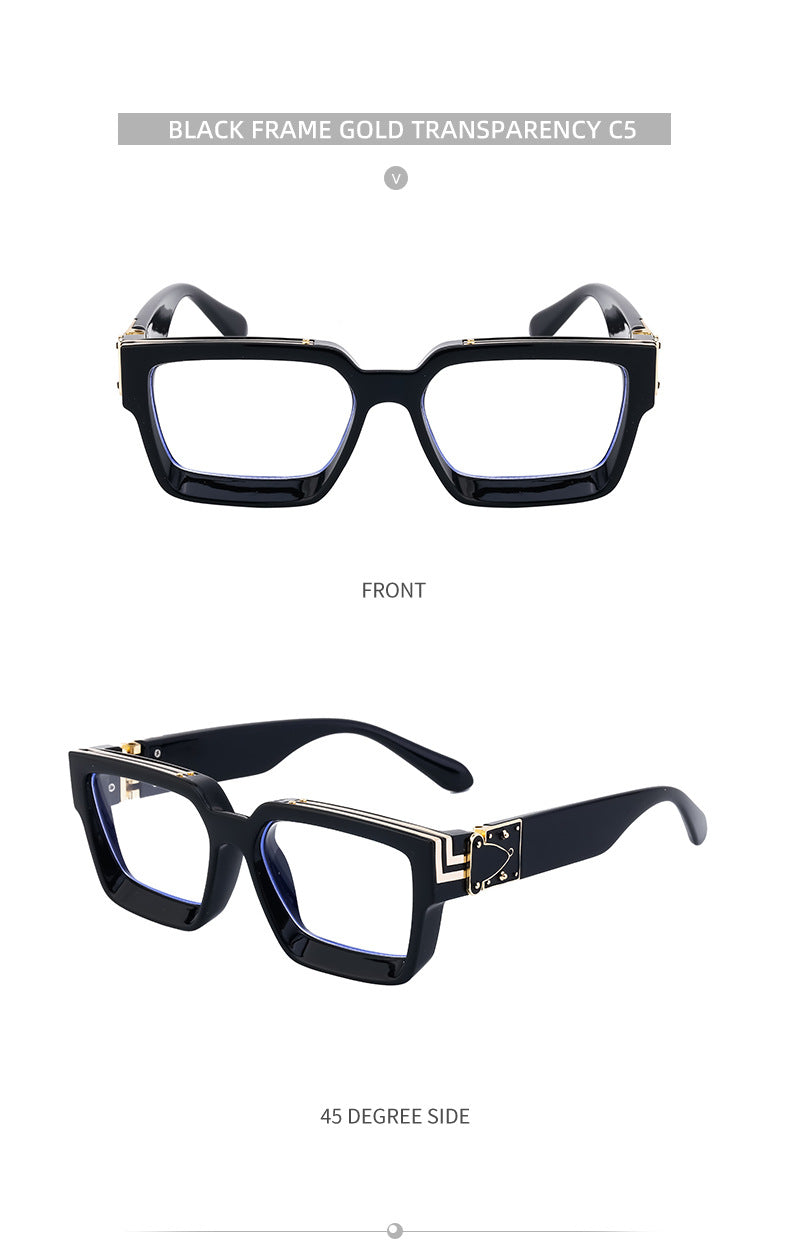 0k Billionaire Style Sunglasses Men Fashion Internet Celebrity Sunglasses Women High-end Glasses Square Frame Sunglasses