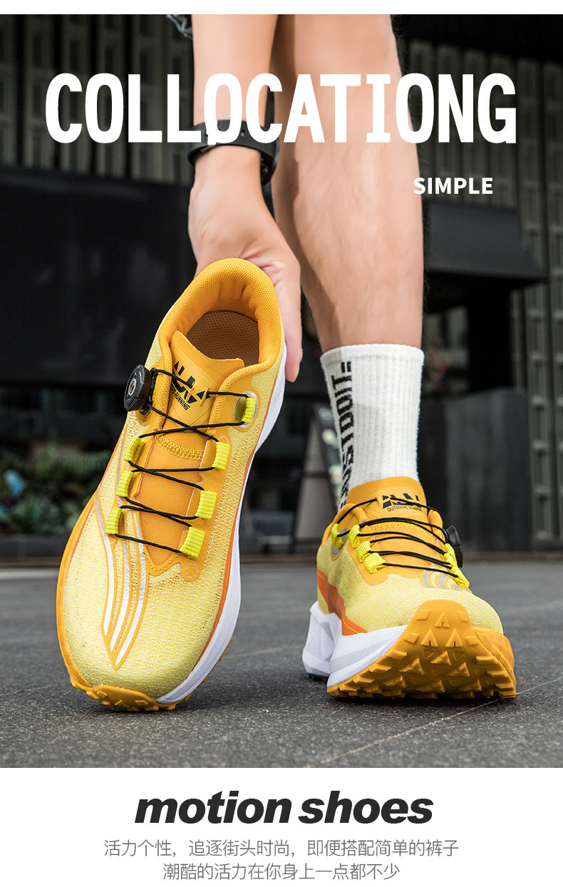Full Palm Carbon Plate Sports Running Shoes Double Layer Popcorn Outdoor Trail Running Shoes Marathon Men's and Women's Shoes
