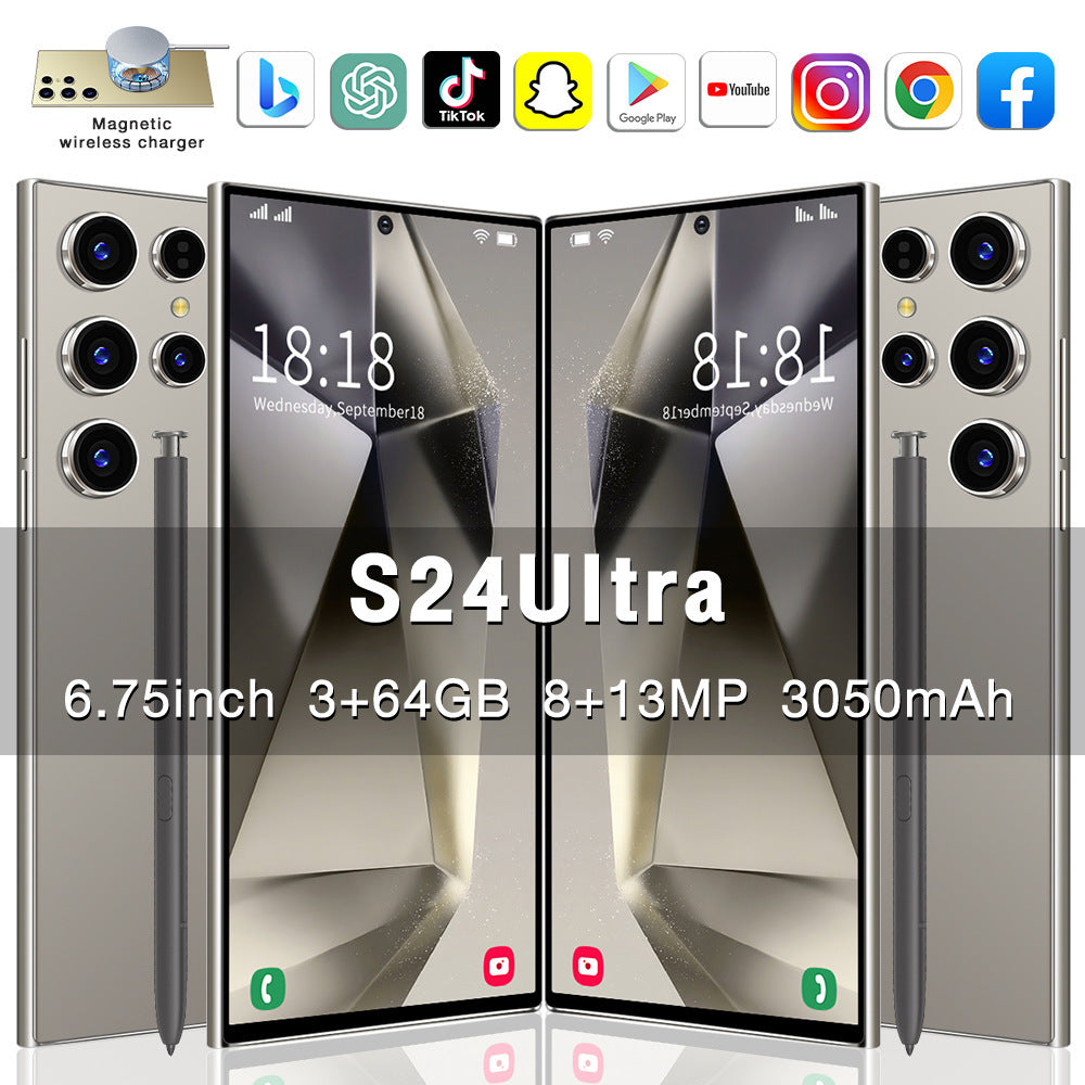 S24Ultra Android Phone1:1Wireless Charging6.75Inch4G Smartphone3+64Delivery