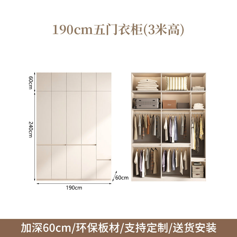 Raise the door to the ceiling2.5-3Large Wardrobe for Home Bedroom, Large Capacity Hanging Clothes Area, Multi-Section Large Closet