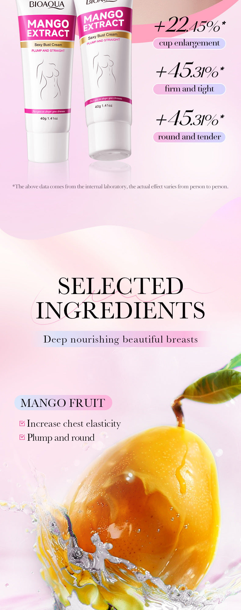 Mango Breast Enhancement Cream40g BIOAOUA Breast Firming and Plumping Massage Care  Wholesale