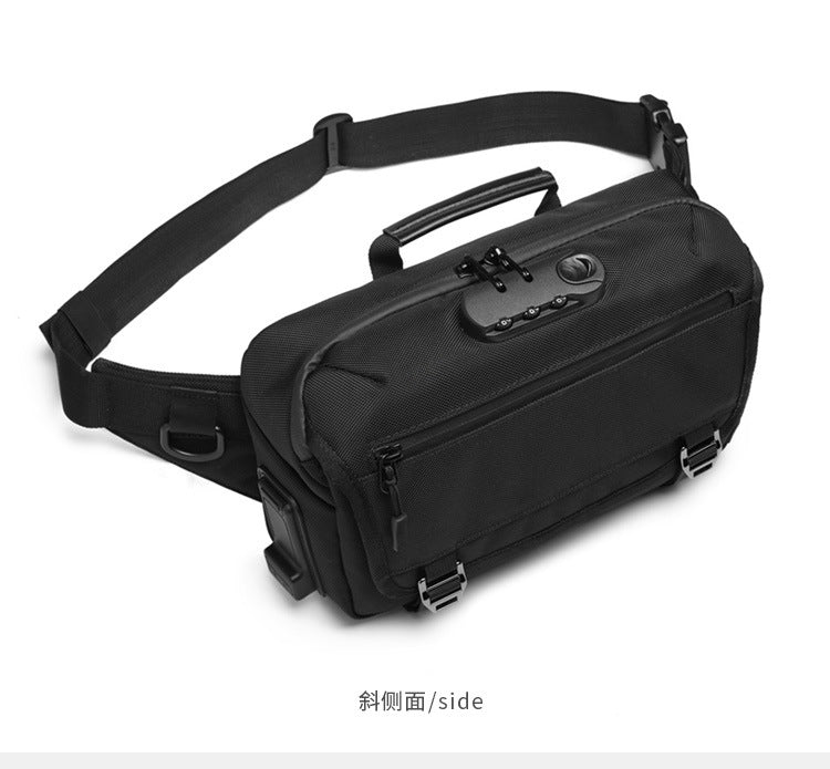 ozuko Multifunctional Waist Bag Men's Anti-Theft Chest Bag Large Capacity Trendy Crossbody Bag Sports Outdoor Shoulder Bag