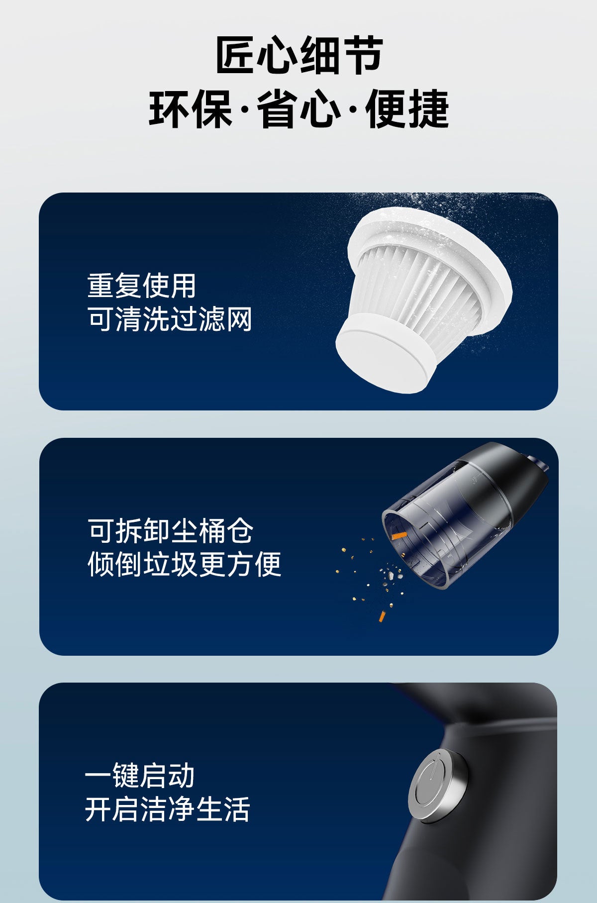 Handheld Portable Dual-use Cordless Vacuum Cleaner for Home and Car, Wet and Dry Dual-use, Strong Suction, Multi-functional Vacuum Machine