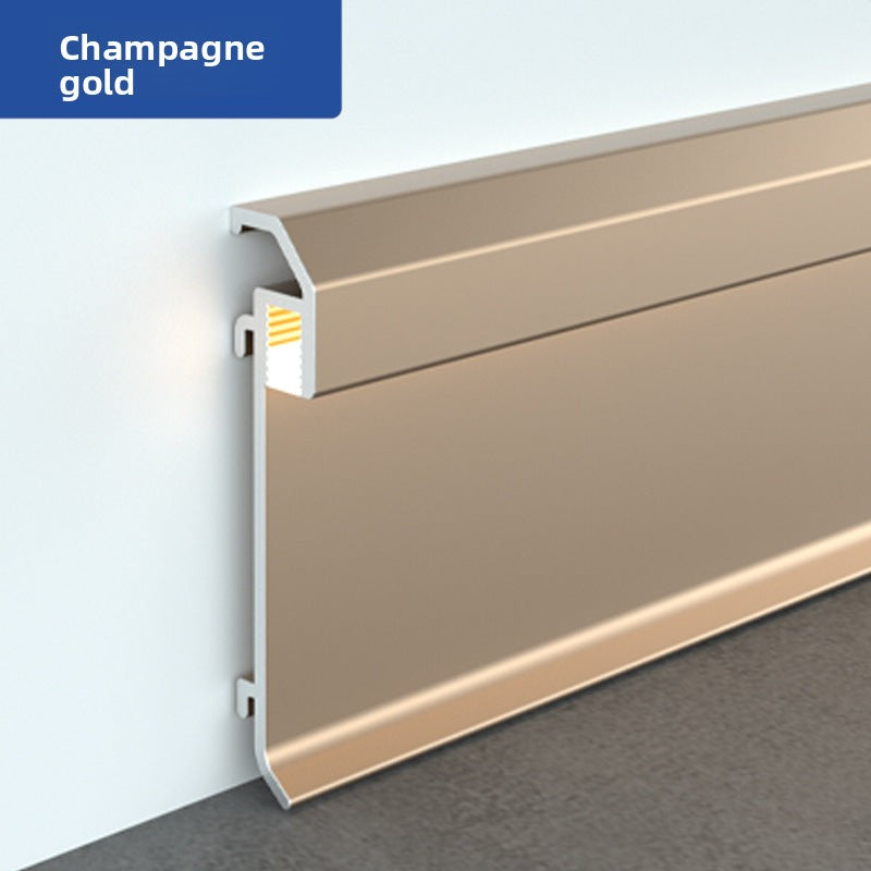 Aluminum alloy luminous baseboard, embedded luminous baseboard LED Aluminum alloy skirting board with light strip