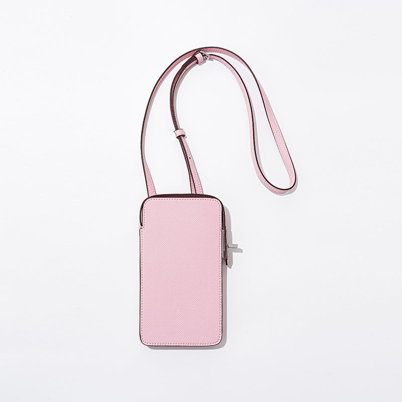 New Fashion Versatile Lock Buckle Phone Bag Solid Color Palm Print Box Bag Simple Mini Crossbody Bag for Women