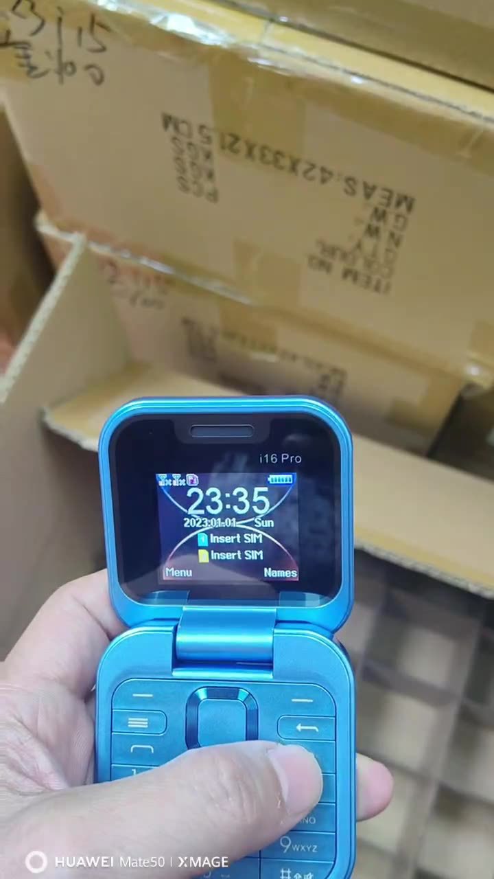 Wholesale i16pro Foldable Phone Mini Bluetooth Phone Foldable i17pro Button Elderly Phone Small Mobile Phone