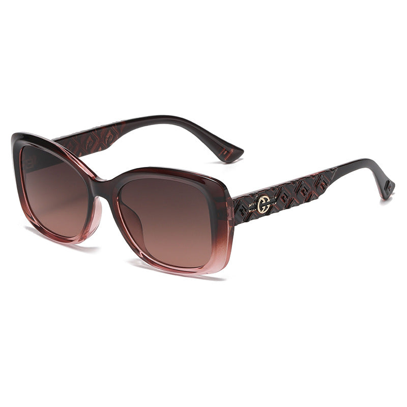 2025New European and American Fashion Large Frame Cat Eye Sunglasses for Women High-end Sun Protection Sunglasses for Women Trendy sunglasses