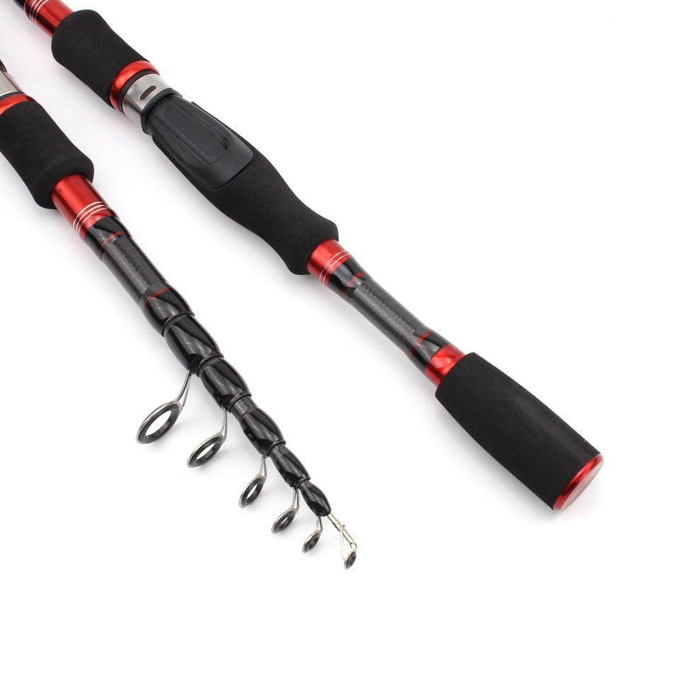 Carbon Fiber Telescopic Lure Rod Short Section Telescopic47Centimeter sea rod can be used FBA Overseas Warehouse Fishing Gear