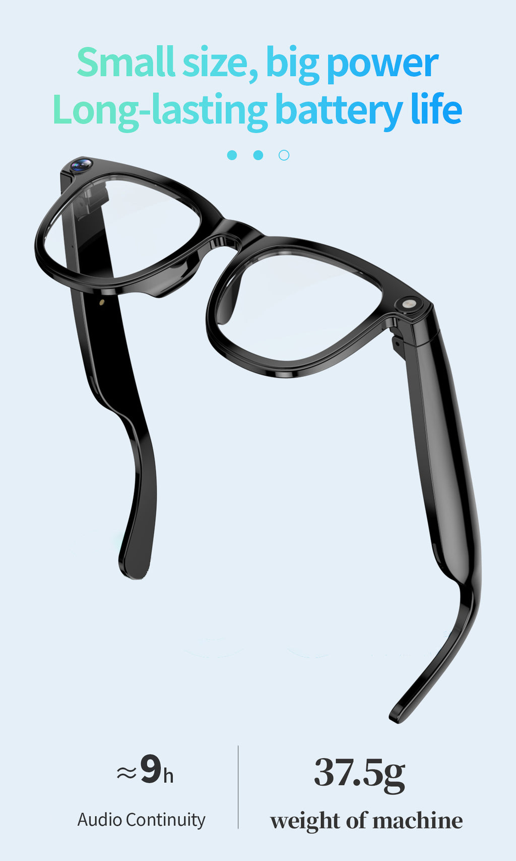 JS01 Pro Smart Glasses1200100 Megapixel Camera AI Simultaneous Translation Character Recognition Anti-Shake Video Recording Audio Recording