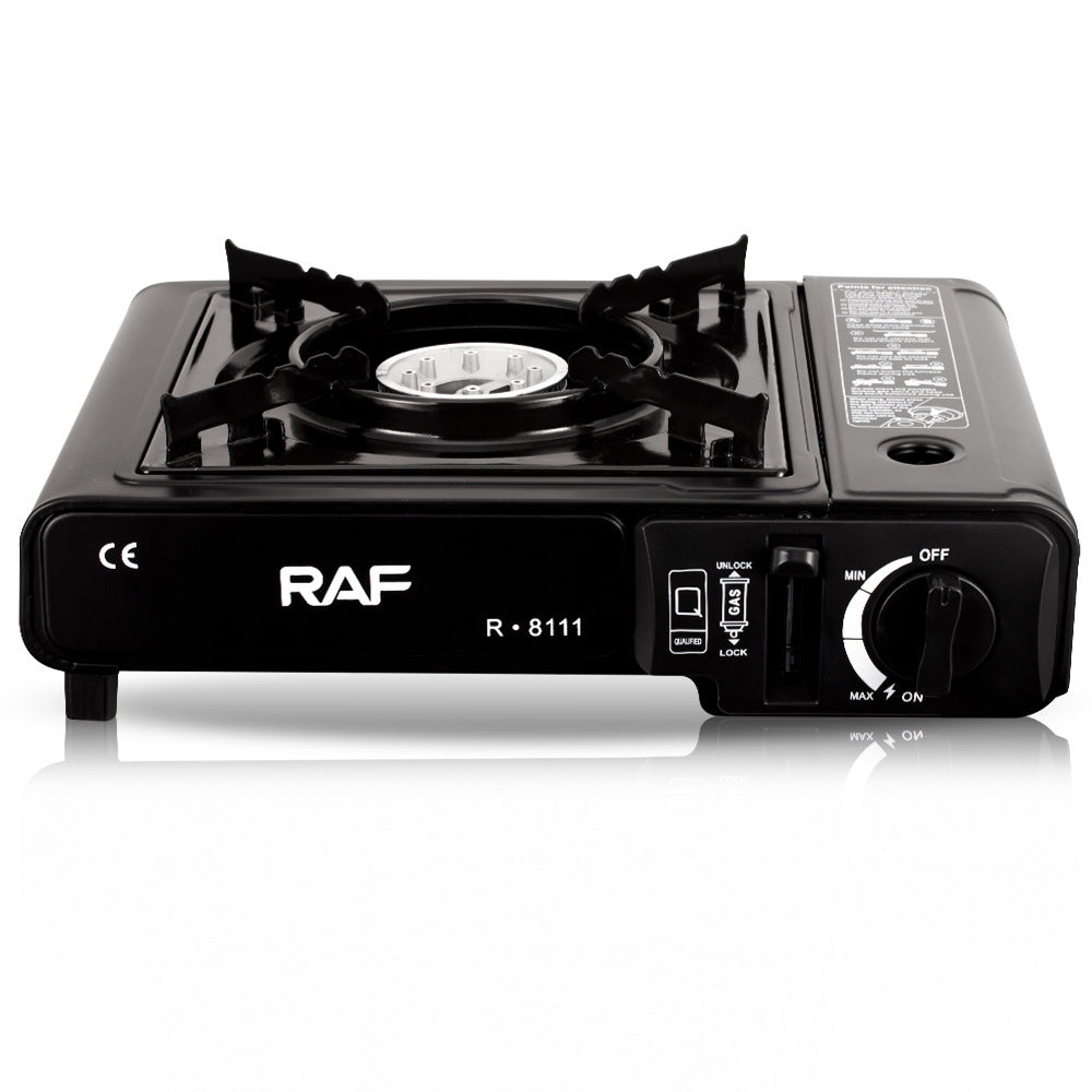 RAF Gas Stove Single Burner Household Liquefied Gas Tabletop Flameout Protection Glass Rotating High Heat Natural Gas R.8111