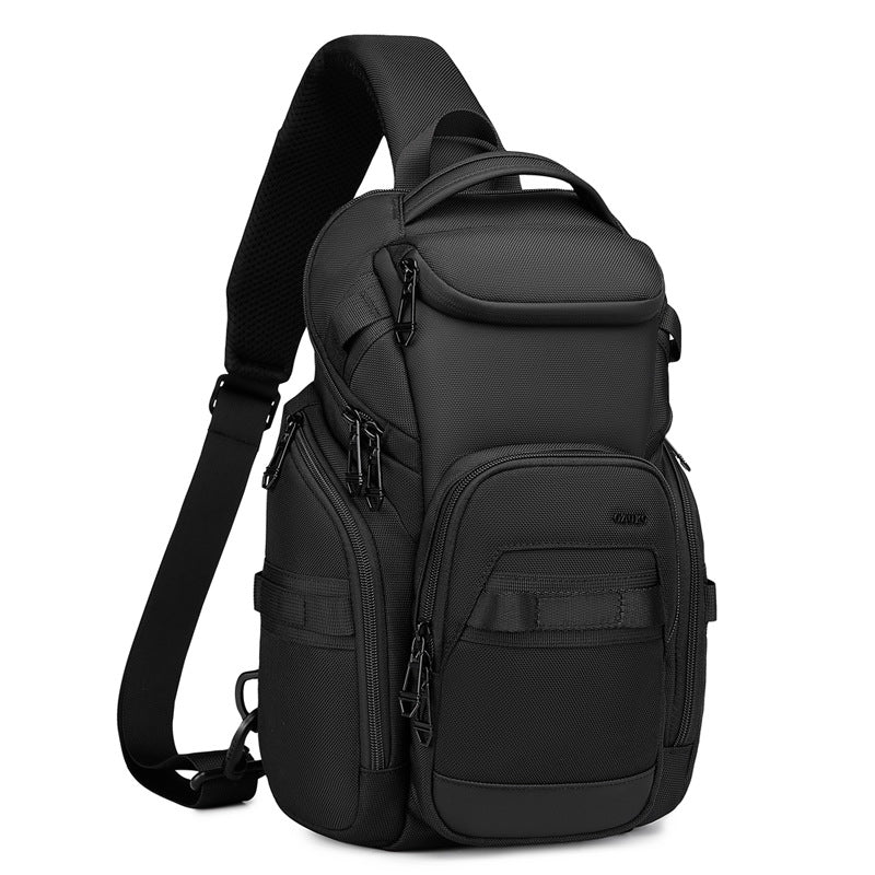 OZUKO Men's Chest Bag Waterproof Large Capacity Multifunctional Crossbody Bag Trendy Portable Lightweight High-end Feel Single Shoulder Bag