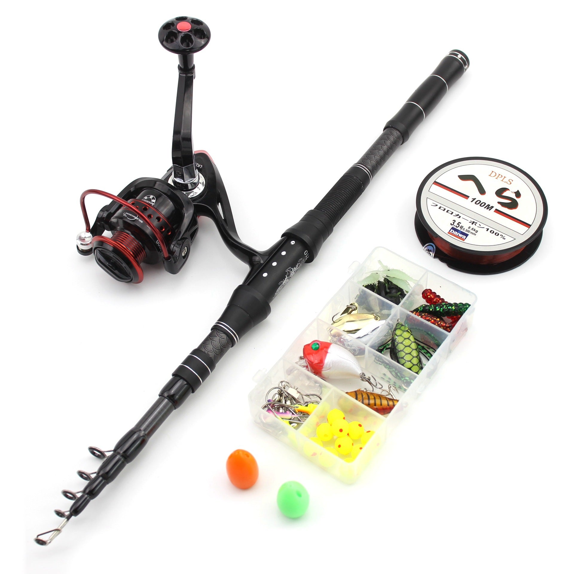 2.1Miluya Rod Set Ultra Short Telescopic Fishing Rod Spinning Reel Combo Amazon FBA Overseas Warehouse Fishing Gear