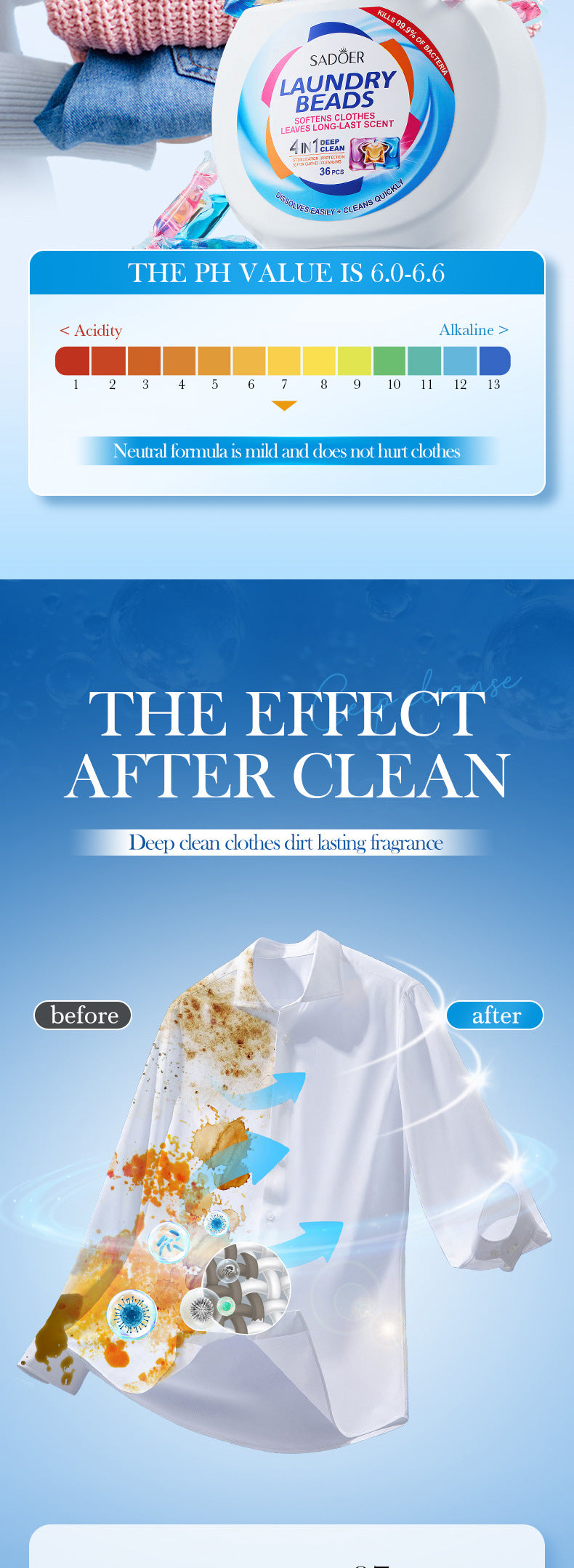 Laundry Pods SADOER Deep Cleaning Clothes Clean Laundry Detergent  Foreign Trade Wholesale