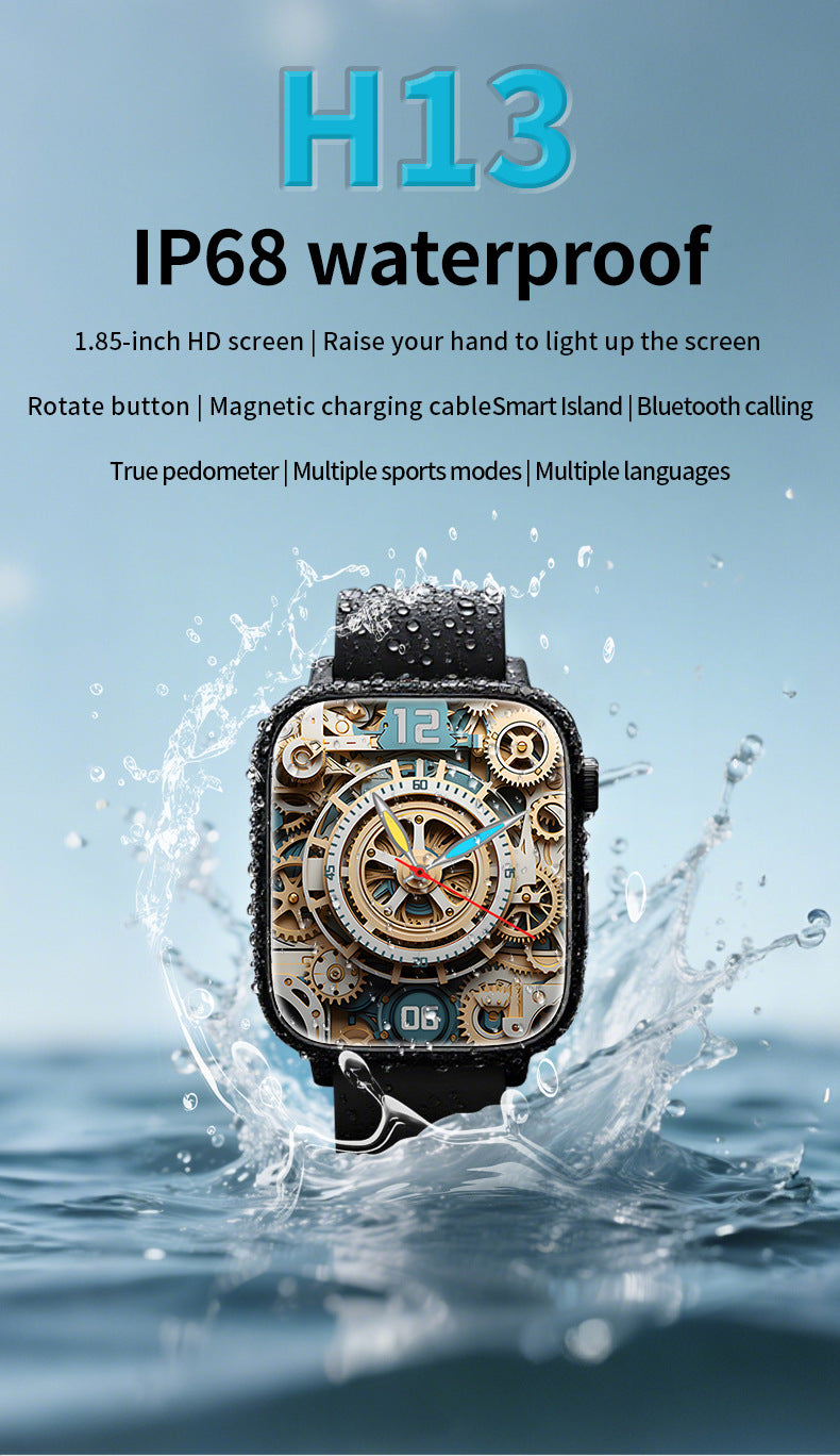 H13Smart Watch Bluetooth Call Heart Rate Pedometer Sleep Monitoring IP68Deep Waterproof GTS4Sports Three-Proof