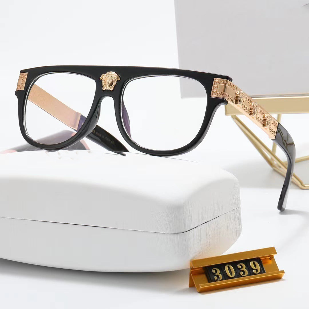 New Fashion Trend Square Frame Anti-Blue Light Non-Prescription Glasses Retro Large Frame Unisex Eyeglasses Prescription Frames110