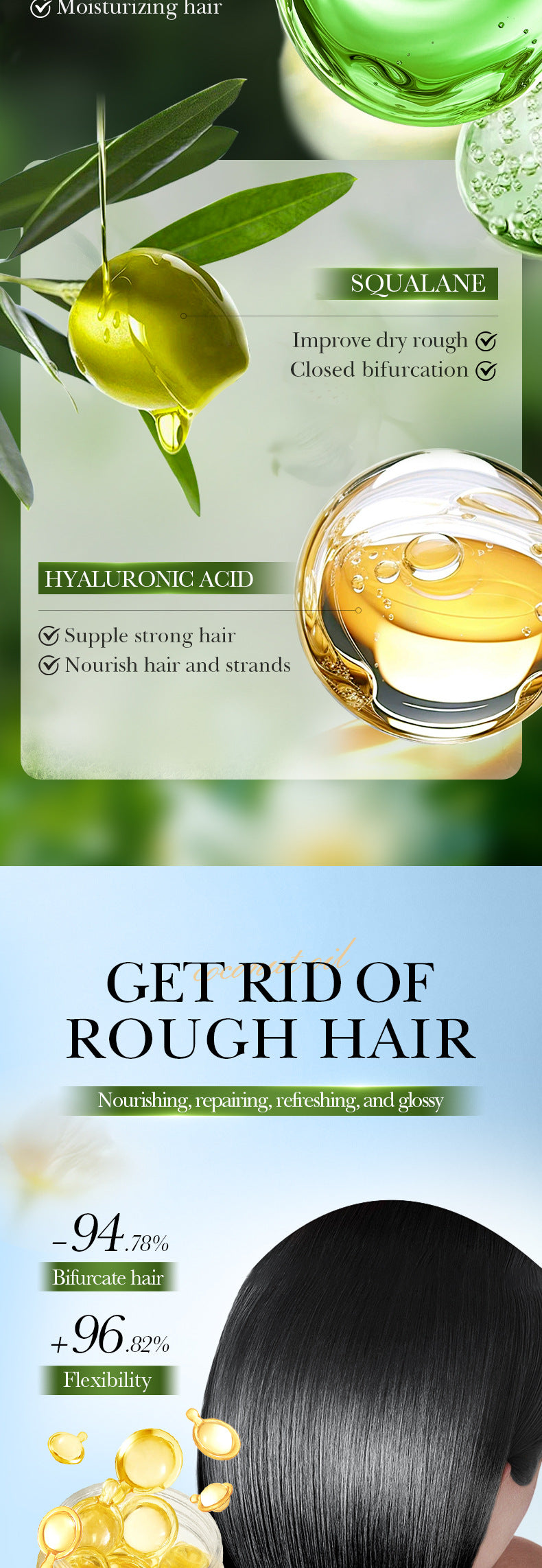 Coconut Oil Smooth Conditioner SADOER Nourishing and Smooth Hair Care Essential Oil Capsules  Wholesale