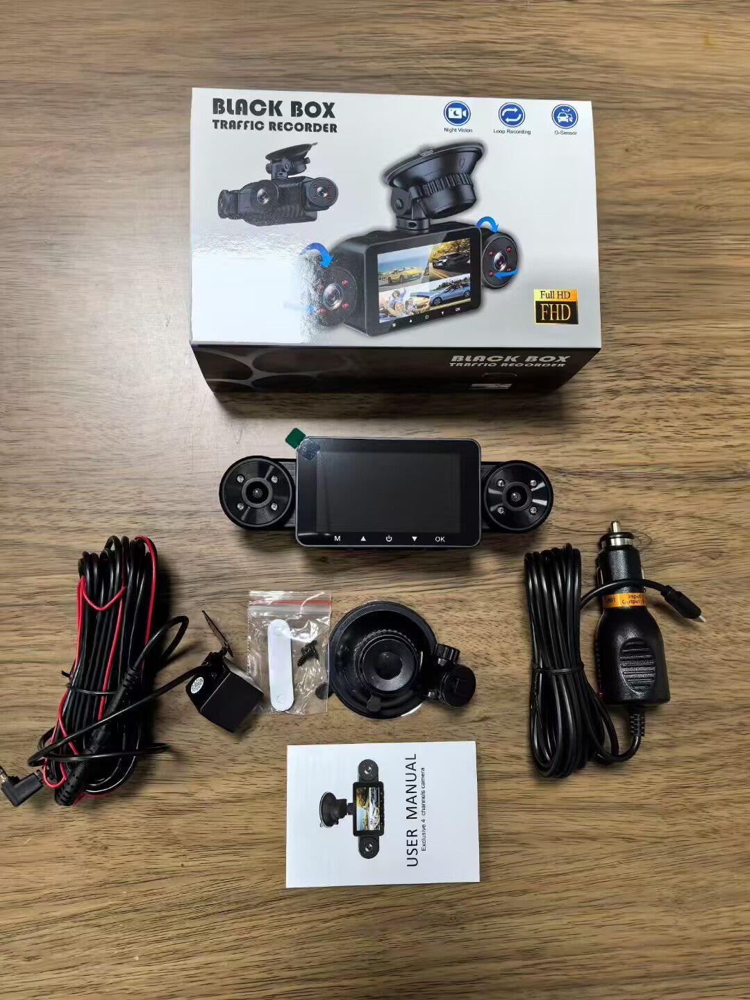 New S21Driving Recorder with Rearview Camera4Record in HD1080P Infrared Night Vision3Inch Large Screen