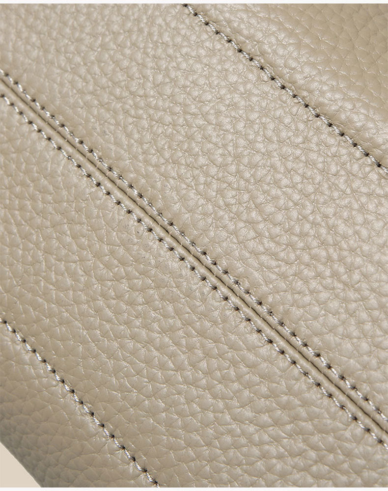 Genuine Leather Basket Bag Handheld Bucket Bag Women's Winter Crossbody Bag Large Capacity Top Layer Cowhide Bucket Style