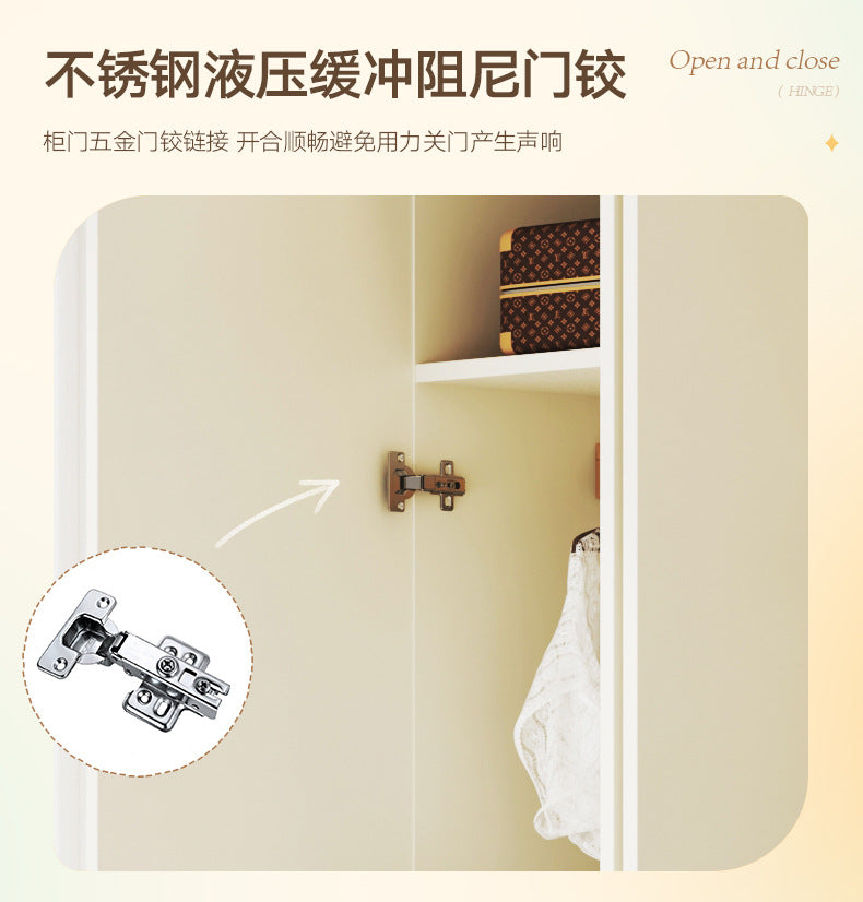 European Pine Board Full-Height Wardrobe3.0/2.8/2.7/2.6/2.5m Mi Light Luxury Bedroom Storage Cabinet