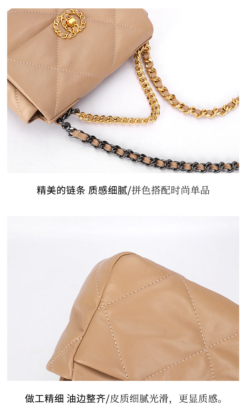 French Retro New Soft Elegant Sheepskin Shoulder Bag Clutch Trendy Fashion Chain Crossbody Women's Bag