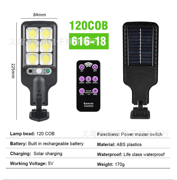 New Solar Street Light LED Outdoor lighting human body sensor garden light with remote control wall lamp Waterproof